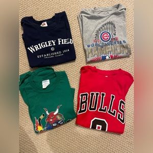Kids Chicago Sports Bundle-Four T-shirts Youth Size S/8